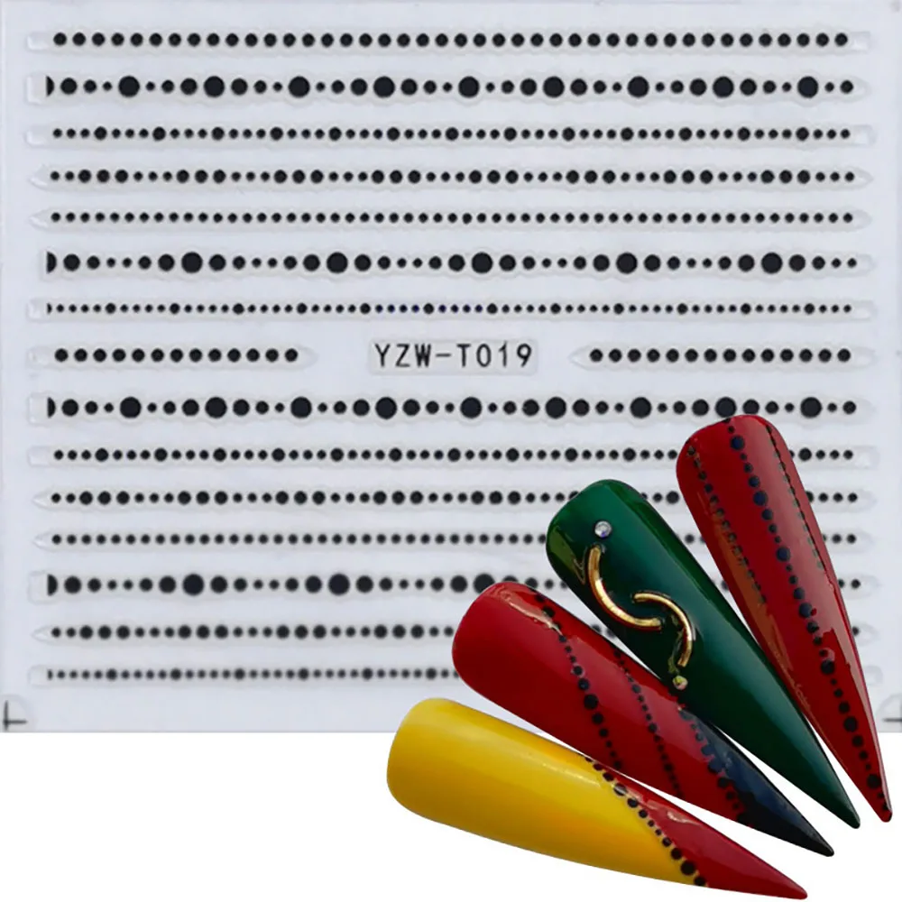 Nail Stickers for Manicure Nail Sticker Sliders For Nails Decal Self-adhesive Nails Figures Transfer Black DIY Accessories