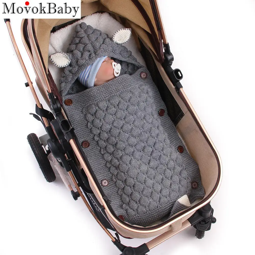 

Baby Sleeping Bags Envelopes for Newborn Stroller Autumn Knitted Infantil Bebes Swaddle Sleepsacks Discharge Cocoon Cartoon Fox