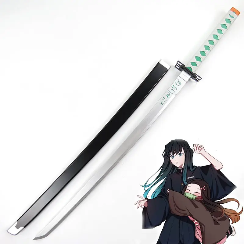 

Anime Demon Slayer: Kimetsu No Yaiba Cosplay Props Tokitou Muichirou Replica Wooden Sword with Sheath for Comic Party