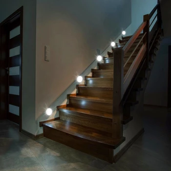 

Motion Sensor Night Light 6 LED Lights Silver shell Battery Powered Cabinet IR Infrared Motion Detector Wall Lamp for Hallway