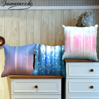 

Fuwatacchi Abstract Tree Painting Pillow Case Colorful Forest Deer Cushion Cover for Home Sofa Seat Decorative Throw Pillowcases