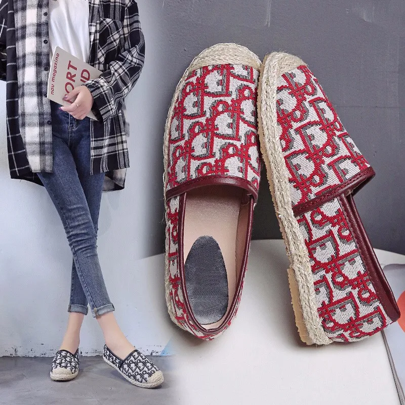

Fisherman's shoes 2020 Flat Shoes Woman Office Work Nurse Shoes Soft Ladies Loafers zapatillas mujer ladies outdoor Hemp Flats