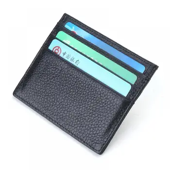 

Ultra- Thin Slim Credit Card Holder PU Leather Mini Wallet ID Case Purse Bag Pouch Men Women Business Black Credit Card Holder