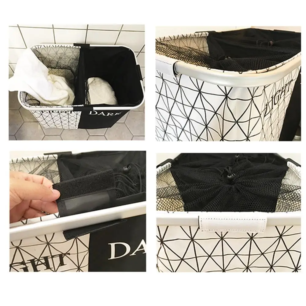 Double Frame Large Laundry Basket Storage Basket Folding Storage Organizer Dirty Clothes Basket Waterproof Oxford Laundry Basket