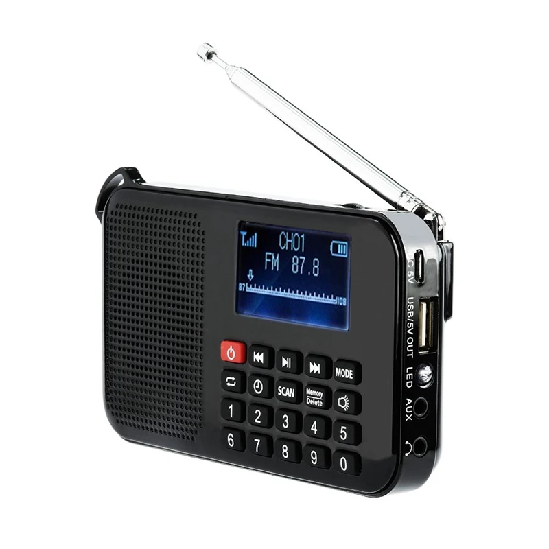 Портативный карманный FM-радиоприемник на солнечной батарее музыкальный плеер с