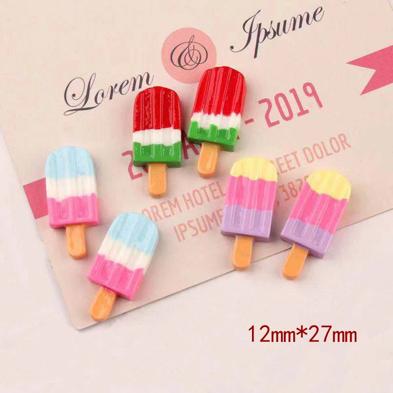 8 шт. 12*27 мм Kawaii 3D Подвески из смолы красочного мороженого для DIY украшения серьги