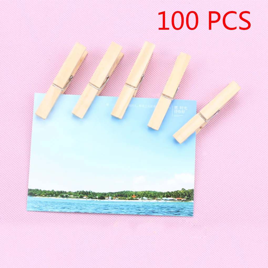 Clothes Pegs Photo Clips Natural Mini Wooden Clips 100PCS 2.5x0.3cm For Clothespins Decorative Photos Papers
