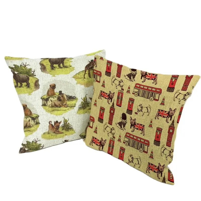 Lovely French Bulldog Ocean Series Cat Donuts Food British London Flag Cushion Cover Rustic Bow And Arrow Set Home Car Seat Deco | Дом и сад