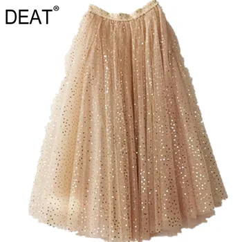 

DEAT 2020 new sequins mesh multi-layer spring and summer A-line big bottom heavy work quality wedding skirts WL00812L