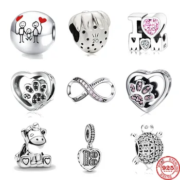 

2020 new unicorn family forever dog paw turtle strawberry 18th Celebration fit Original Pandora charms silver 925 bracelet X201