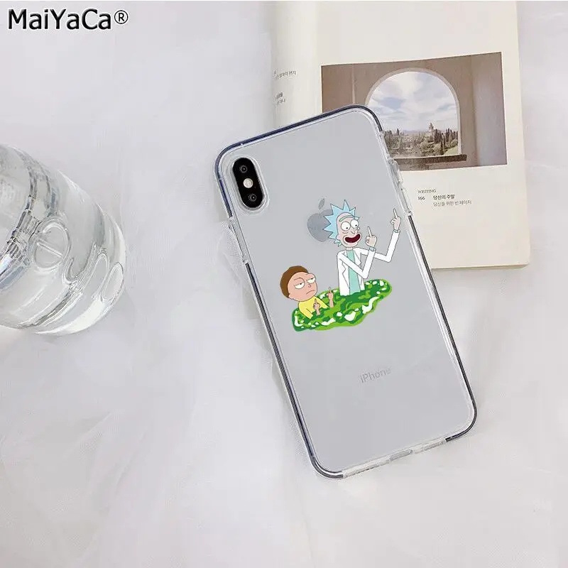 MaiYaCa Рик и Морти Забавный мультфильм Прозрачный чехол для телефона для Apple iphone 11 pro 8 7 66S Plus X XS MAX 5S SE XR