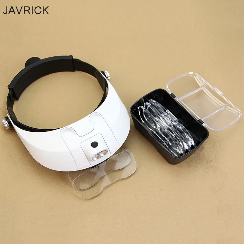 

LED Lamp Light Headband Headset Head Jeweler Magnifier Magnifying Glass Loupe