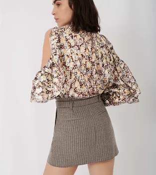 

2020 Autumn and Winter New Pattern Fashion Temperament Simple Commuting Thousand Bird Belt Microla Versatile Short Skirt M8