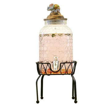 

1Pc 4L Fashion Elephant Style Glass Drink Barrel Glassware Drink Dispenser for Wine