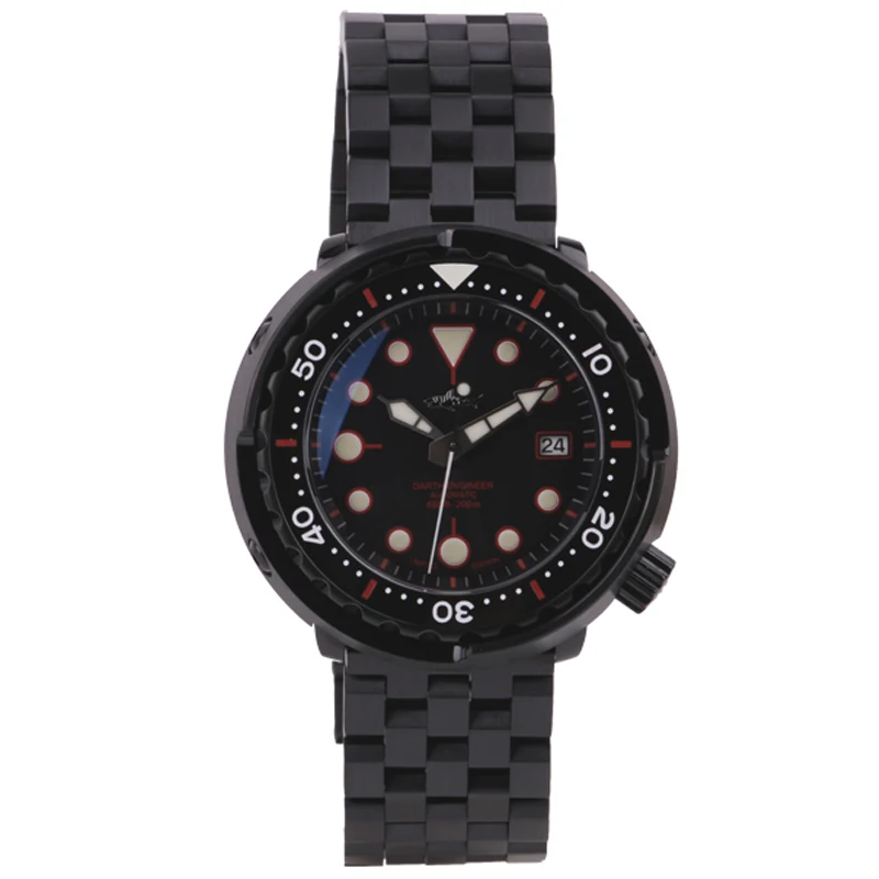 

HEIMDALLR Men's Dive Watch Sapphire 47mm Black Dial Luminous Black PVD Coated Case NH35A Automatic Movement Mechanical Watches