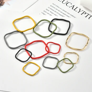 

Handmade 50pcs/lot geometric square shape color popular alloy spray paint diy jewelry earrings/necklace pendants accessory