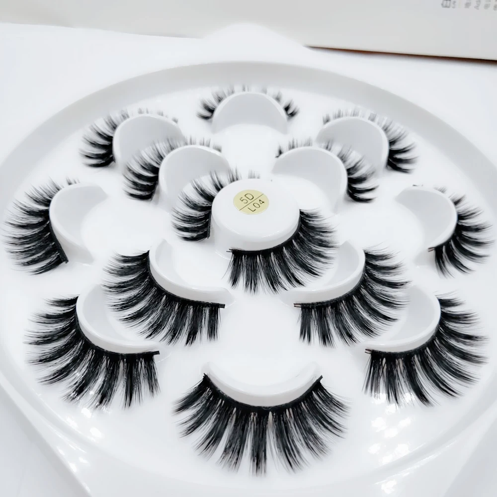 QSTY 7 Pairs 3D Mink Lashes natural handmade volume soft lashes long eyelash extension real mink 5
