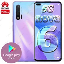 6,57 '' huawei Nova 6 5G LTE мобильный телефон Kirin 990 Balong 5000 Восьмиядерный 40 Вт huawei SuperChager Android 10,0 Google Play