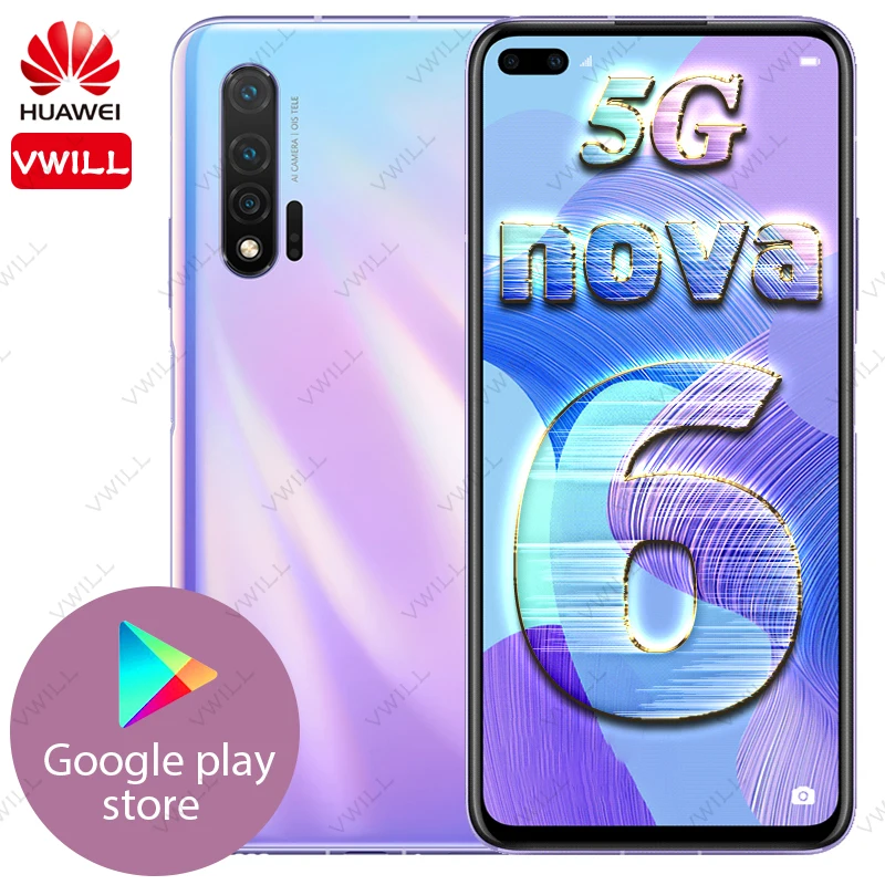6 57 дюймов Оригинальный HUAWEI Nova 5G мобильный телефон Kirin 990 Balong 5000 Восьмиядерный 40 Вт