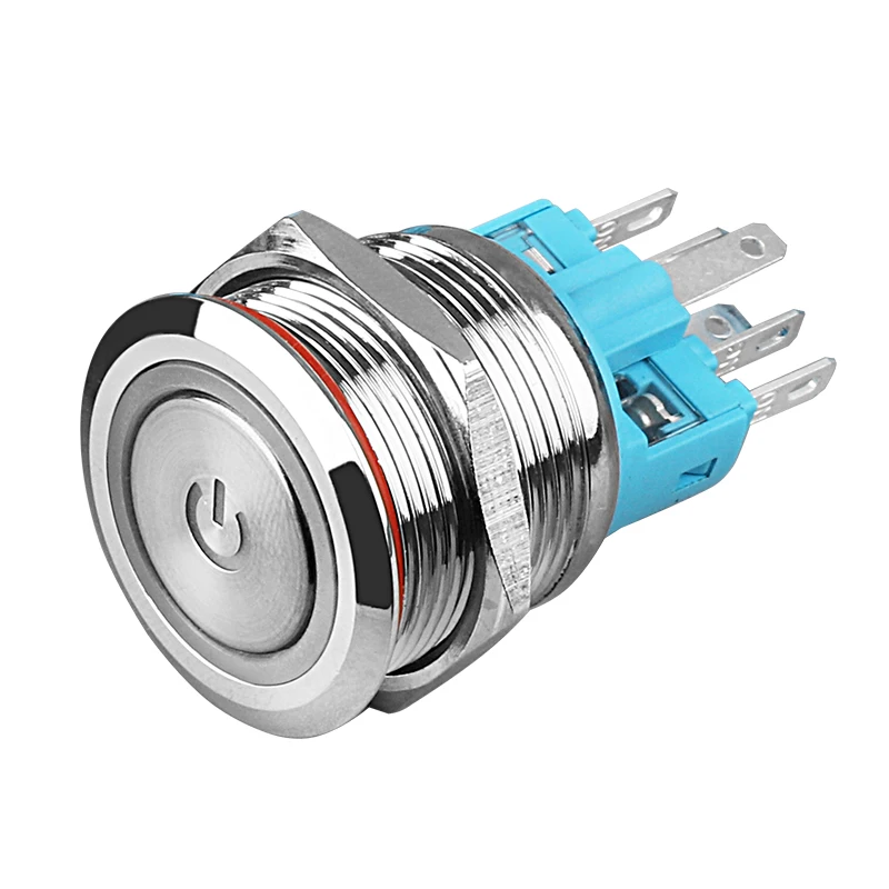 12/24V 22mm LED Momentary Latching Metal Switch Horn Push Button Car Boat IP67