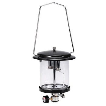 

Potable Outdoor Camping Lamp Double Mantle Butane Gas Lantern Lamp Light Piezo Lighter Tent Camping Lamp Hiking Picnic Camping