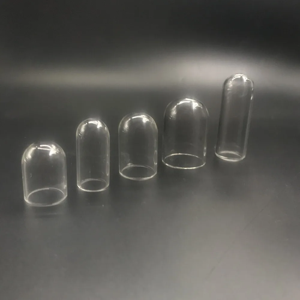 8pcs/lot Clear tube glass cover globe bubble cover dome tube jars glass message bottle vial pendant necklace diy decor accessory