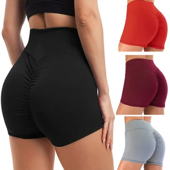 

Women High Waist Solid Color Yoga Shorts Push Up Hot Pants for Sports Running HSJ88