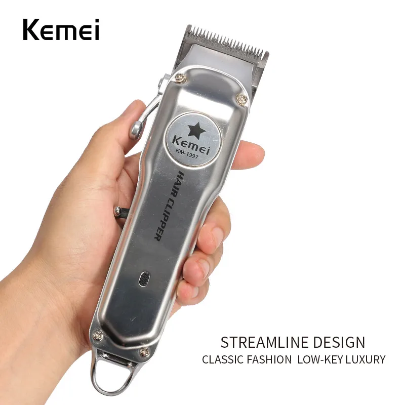 Kemei Barber Shop Rechargeable Hair Clipper Electric Hair Trimmer Professional Haircut Shaver Beard