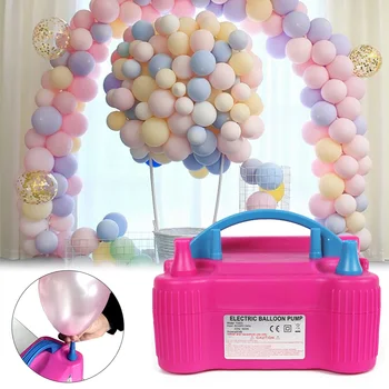 

New US/EU/UK Plug Double Hole Balloon Inflator Pump 100V-240V Electric Air Blower Balloon Inflator Pump Portable Inflatable Tool
