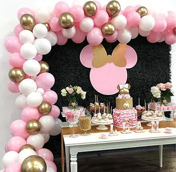 

112pcs Pink White Golden Party Decoration Balloon Arch Balloon Decorations Backdrop Valentine'S Day Birthday Party Decoration