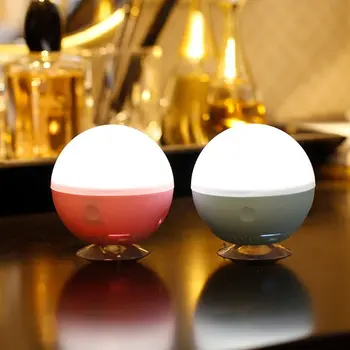 

With Magnetic USB Charging Touch Remote Control Pink/blue Round Makeup Light With Suction Cup Dimmable Light