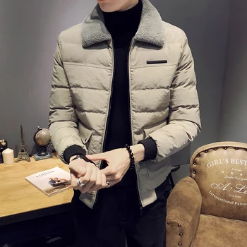 

Winter Jacket Men Turn-down Collar Thicken Warm Parkas Coat High Quality Casual Zipper Male Overcoat Streetwear Hiphop Jacket