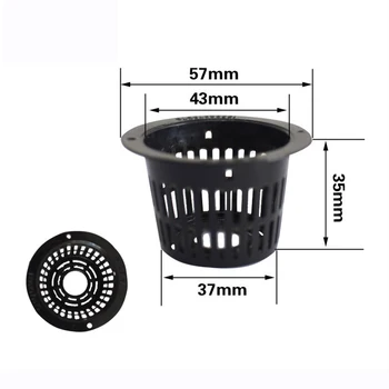 

40Pcs 43*35mm Black UV resistant plastic Net Baskets Cup Containers with aeration hole Hydroponics Aquaponics Orchids