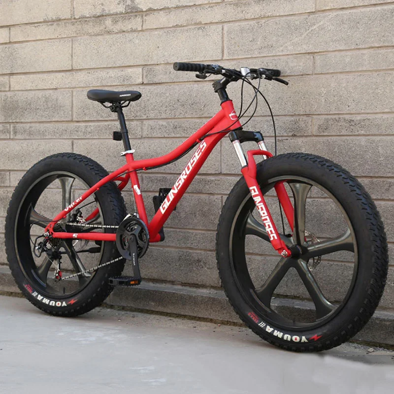 Mountain Bike 4.0 Super Wide Tire Snow Bike Off-road Bicycle Male And Female Students Beach Adult Bicycle Five-knife Wheel