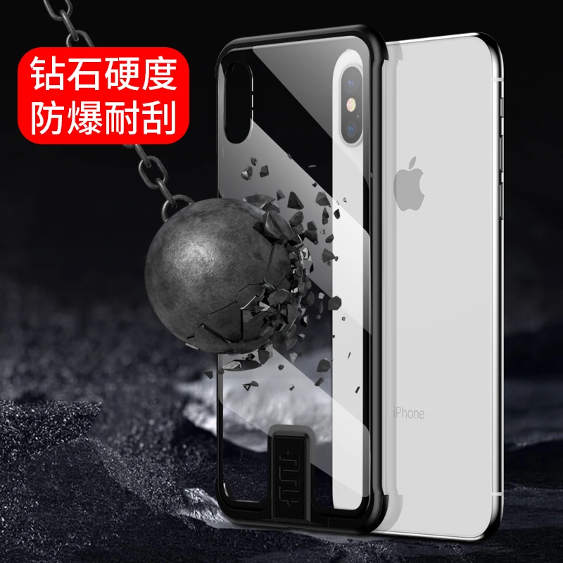 Металлическое стекло для iPhone XS MAX X XR 7 8 Plus, чехол с замком, металлическая рамка, противоударный защитный корпус, HD закаленное стекло, полное покрытие