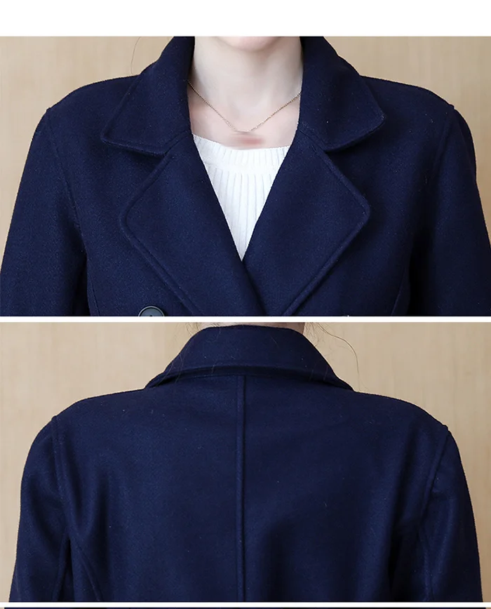 Large Size Women's Autumn Coat New Age-reduction Belt Was Thin And Long Woolen Coat