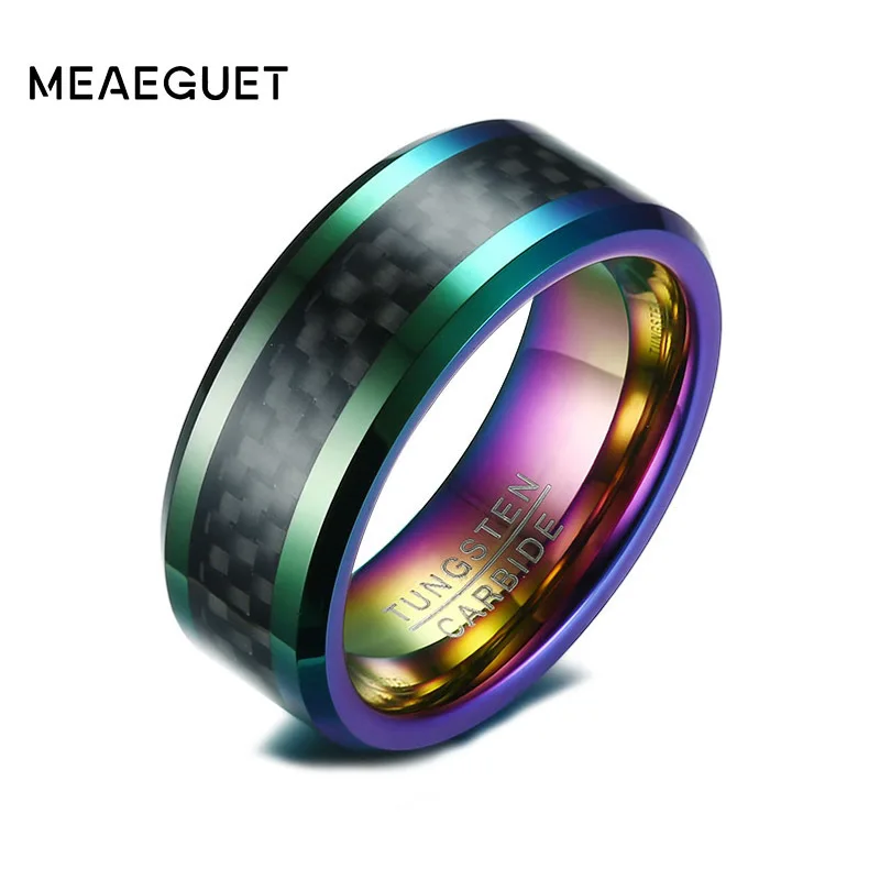 Кольцо мужское из углеродного волокна шириной 8 мм и толщиной 2 6 мм|ring wedding|thick