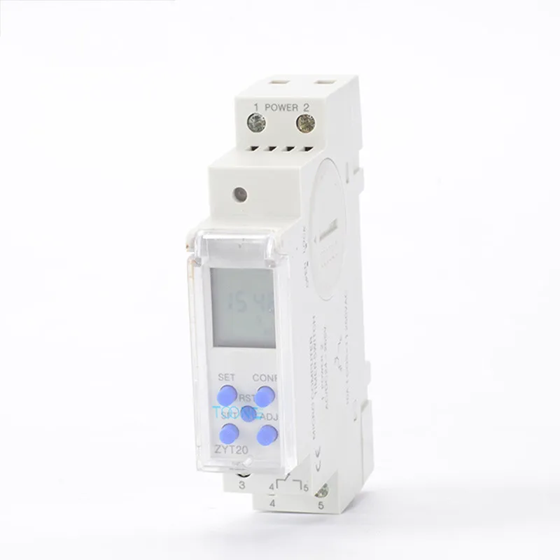 

1PCS Timer Control Switch AC/DC 24-265V 50/60Hz 35mm DIN Rail 1NO 1NC 2s/day