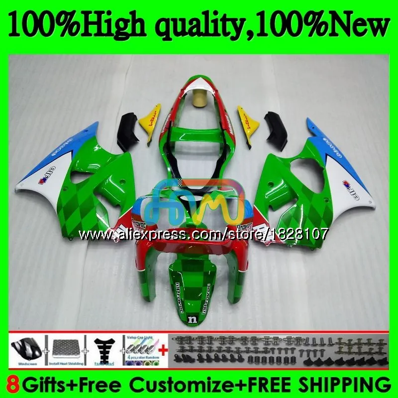 Корпус для KAWASAKI 600CC ZZR600 ZX600CC кузов горячий зеленый 14BS. 164 ZZR-600 ZZR 600 05 06 07 08 2005 2006 2007 2008 комплект обтекателей