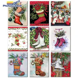 Photos personnalisées par numéros de chaussures, dessin sur toile, coloration à l'huile par numéros, Kits de bricolage, peinture à l'huile, cadeau Unique 