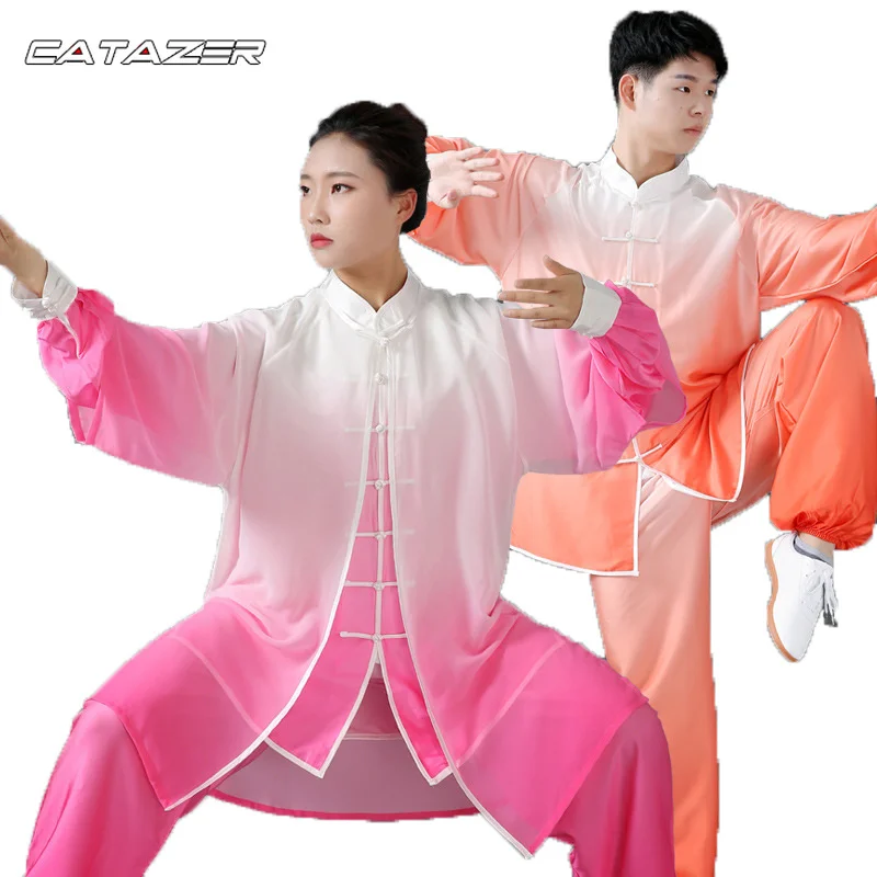 

Chiffon Satin Three-piece Tai Chi Suit Female Tai Chi Performance Competition Suit Male Tai Chi Practice Suit New Performance