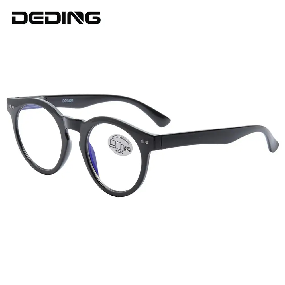 

Retro Anti Blue Light Glasses Round Vintage Computer Reading Glasses Women Men Flat Mirror Anti-fatigue Eyeglasses DD1504