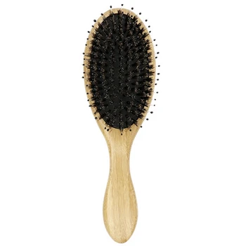 

1 Pcs Boar Bristle Hair Brush Natural Anti-Static Wooden Scalp Brush Massage Comb Hair Accessory for Styling Straightening
