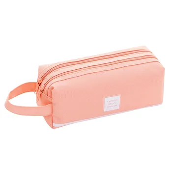 

Large-capacity Creative Ladies Solid Color Portable Double-layer Cosmetic Bag Cute Portable Compact Cosmetic Storage Bag#BL1