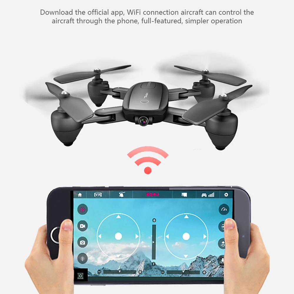 Складной Дрон с фиксированным потоком HD Аэрофотосъемка 1080p Wi Fi fpv Rc вертолет