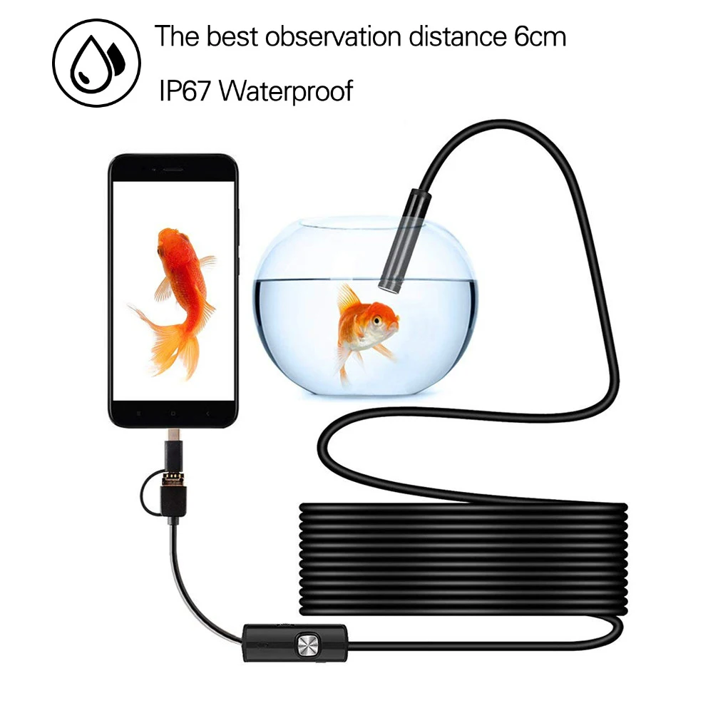 Najtaniej Nowy 8.0mm kamera endoskopowa 1080P HD endoskop usb z 8 LED 1 2 5M kabel wodoodporny boroskop inspekcyjny dla android pc