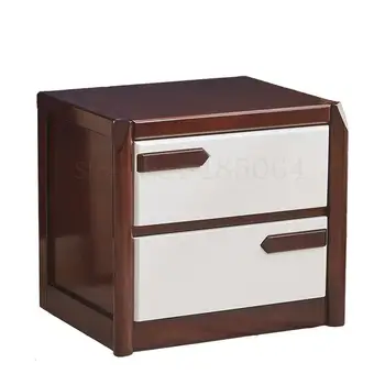 

Nordic Bedside Table Solid Wood Rubber Wood Simple Modern Chinese Storage Cabinet Walnut Color Plus White Whole Bedside