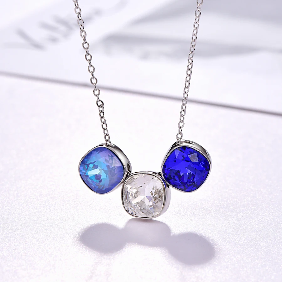 Günstig Kristalle Von Swarovski Anhänger Halsketten Für Frauen Neue Mode DIY Bunte Perlen Halsketten Hochzeit Schmuck Mädchen Mom Geschenk