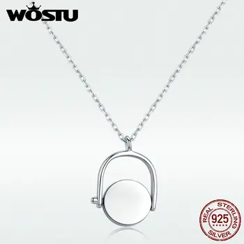 

WOSTU Real 100% 925 Sterling Silver Necklace Wedding Anniversary Long Chain Necklace For Women Fashion Fine Jewelry DXN338