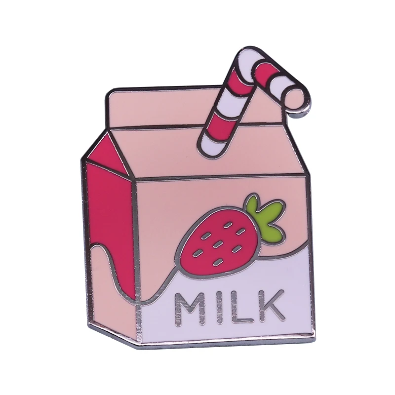 

Strawberry milk! enamel pin cute Kawaii party favor unique gift for kids girls